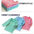 Kids Strips T Shirt / Shirts With Print , Long - Sleeved Cotton Clothes For Babies